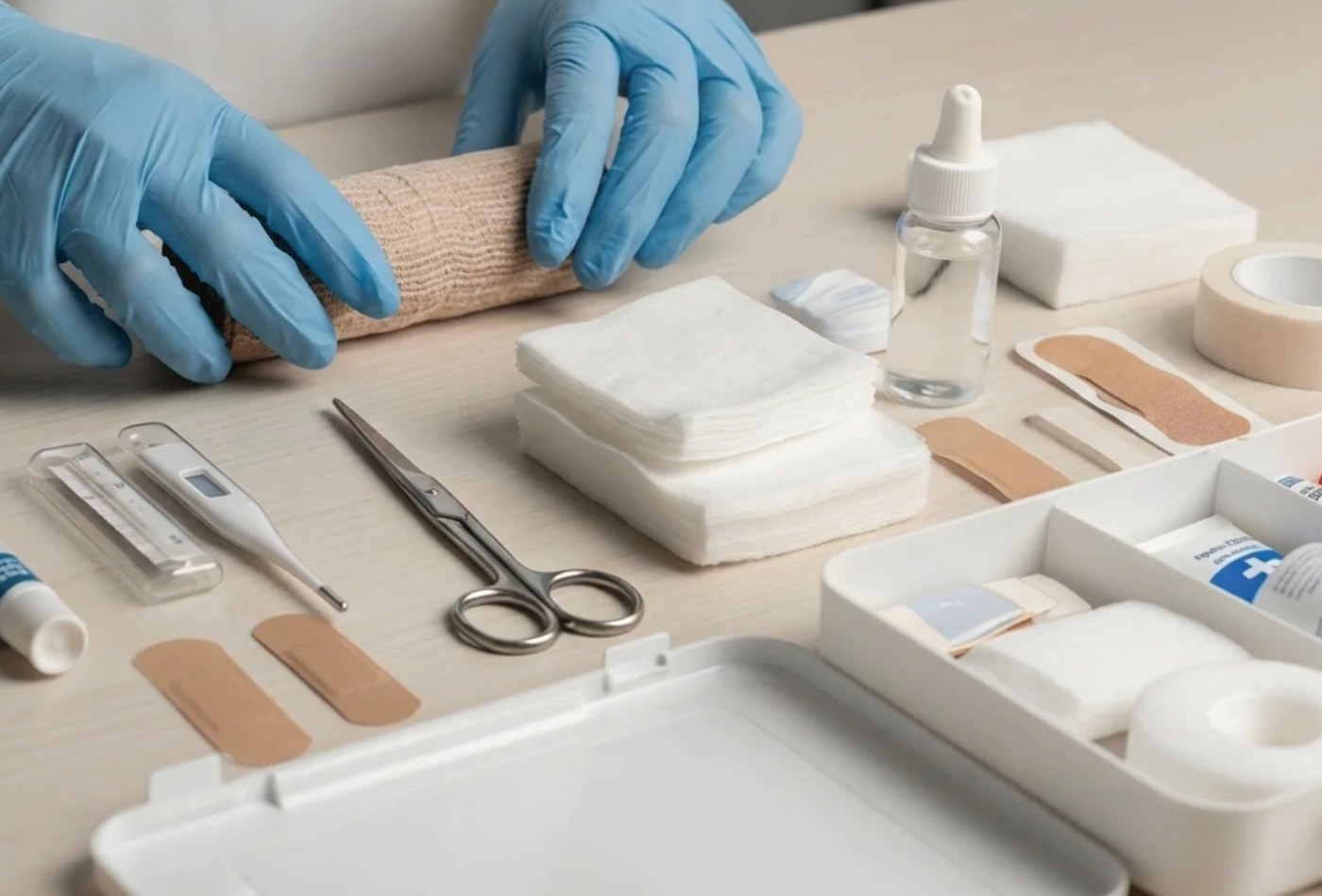 Wundversorgung — sterile Materialien und Verbandwechsel